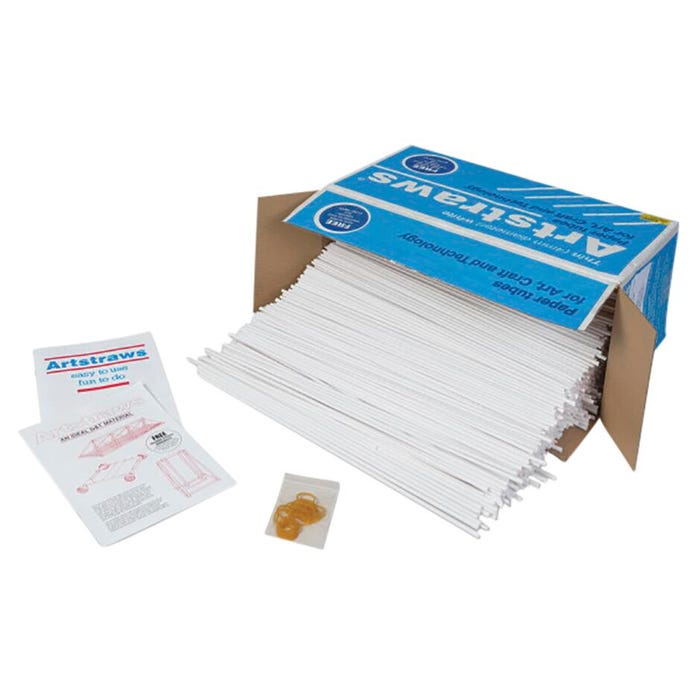 Artstraw Unwaxed Paper Straws, 4 Millimeter x 16 Inches, White, Pack of 1800