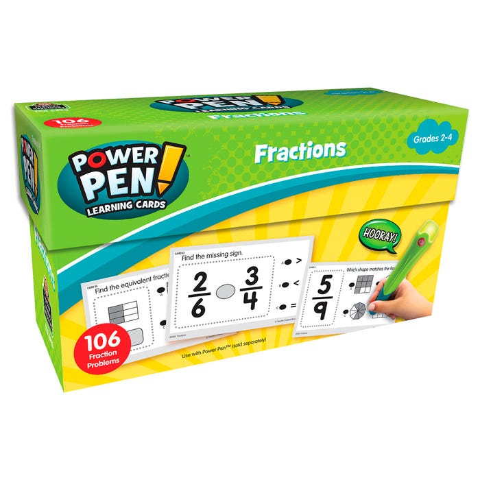 Teacher Created Resources Power Pen Learning Cards, Fractions, Grades 2 to 4