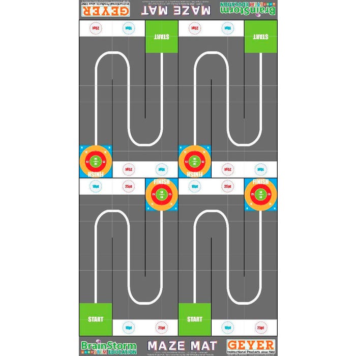 BrainStorm STEM Education Robotics Mat: Maze with Game Pieces, 80 x 44-3/4 Inches