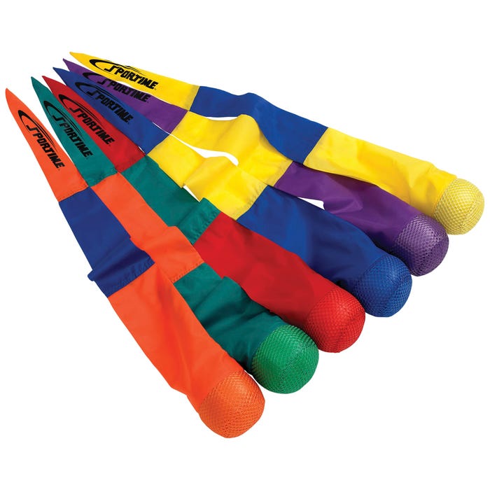 Sportime Catch Tail Foam Balls, 36 Inches, Assorted Colors, Set of 6