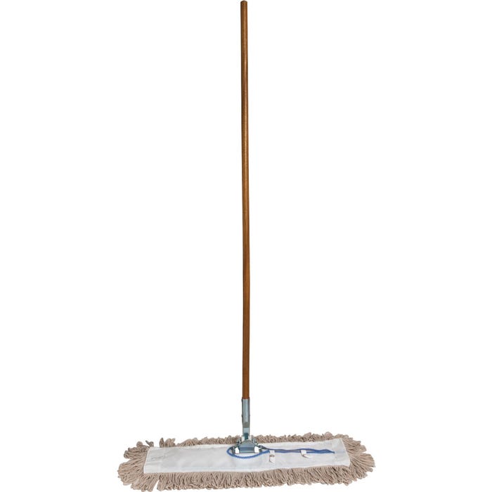 Genuine Joe Complete Cotton Dust Mop Combo, 24 x 60 Inches, Natural