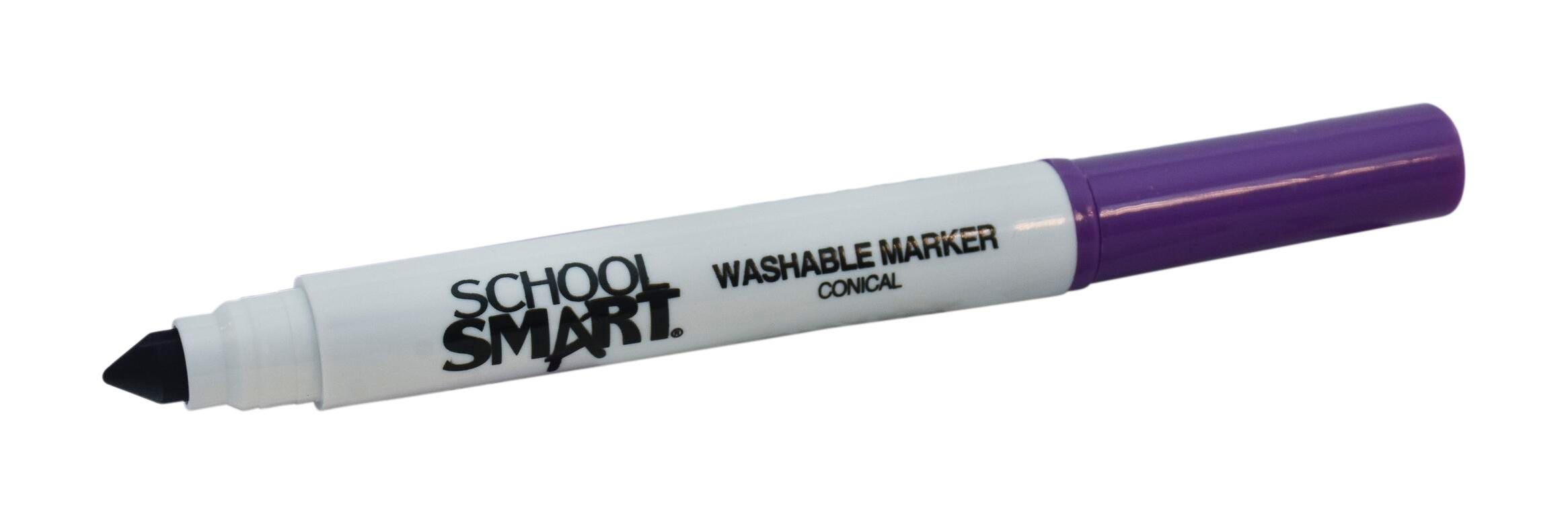 Image for School Smart Washable Art Markers, Conical Tip, Purple, Pack of 12 from School Specialty