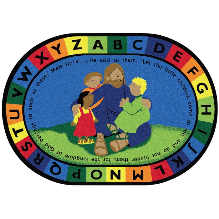 Carpets for Kids Jesus Loves the Little Children Carpet, Oval
