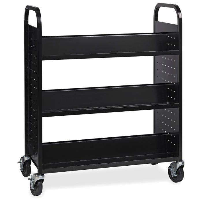 Lorell Book Cart, Double-Sides, 38 x 18 x 46-1/4 Inches, Black