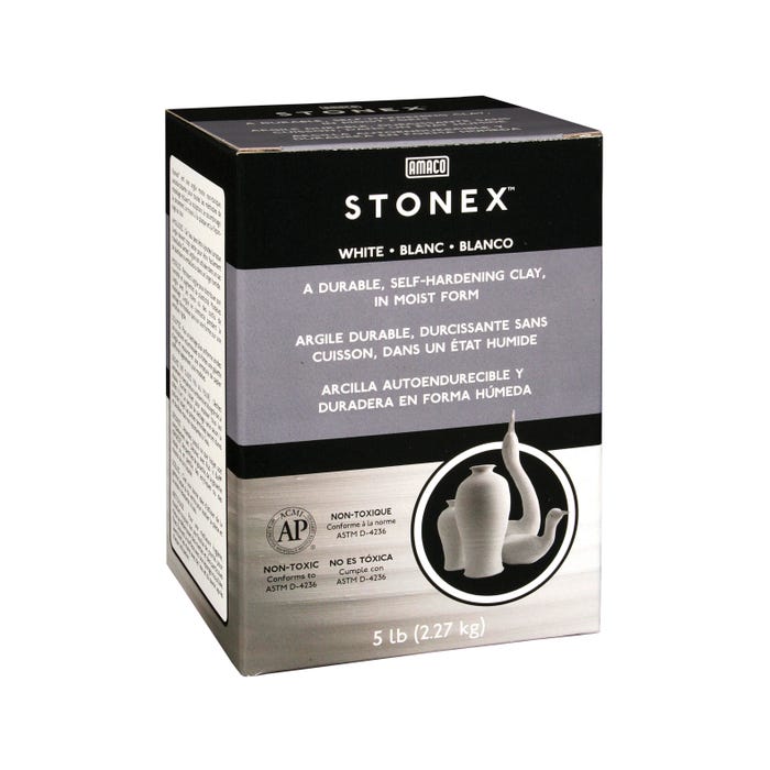 AMACO Stonex Ready-for-Use Self-Hardening Modeling Clay, 5 Pounds, White