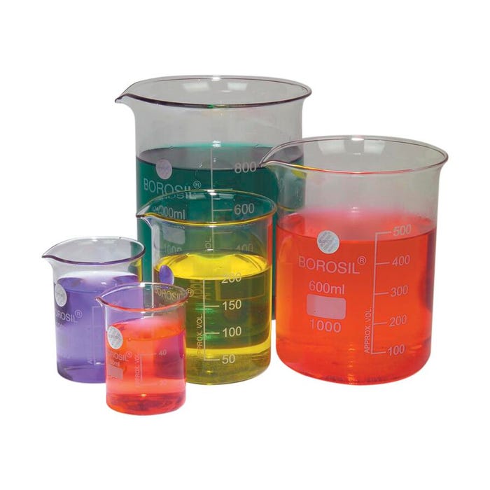 United Scientific Glass Beaker Set, Set of 5