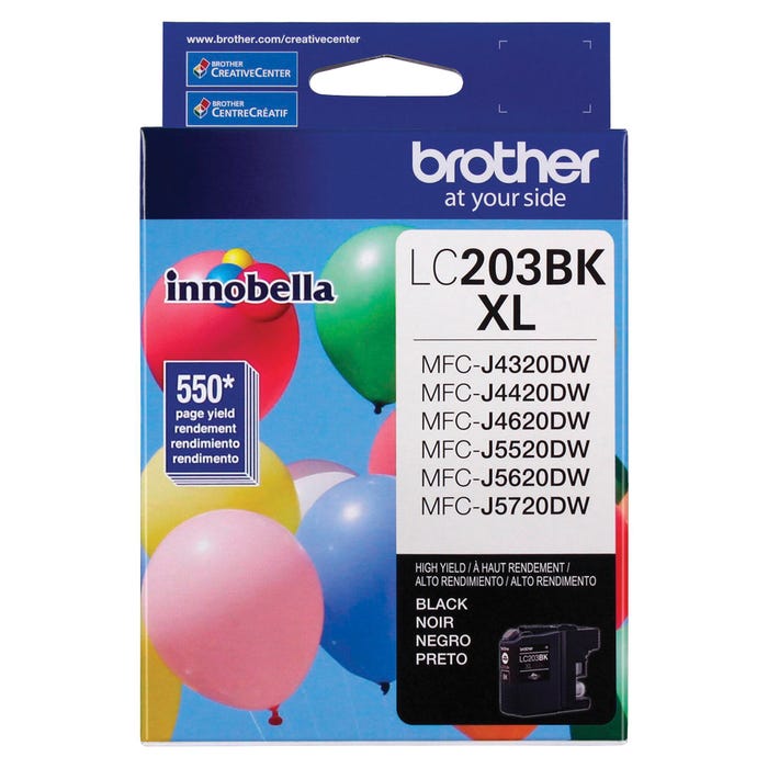 Brother LC203 Ink Cartridge, Yields 500 Page, Black