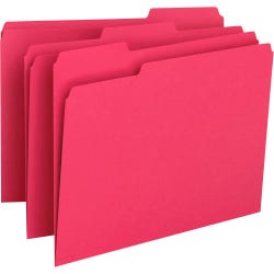 Smead File Folder, Letter Size, 1/3 Cut Tabs, Red, Pack of 100, Item Number 2049762