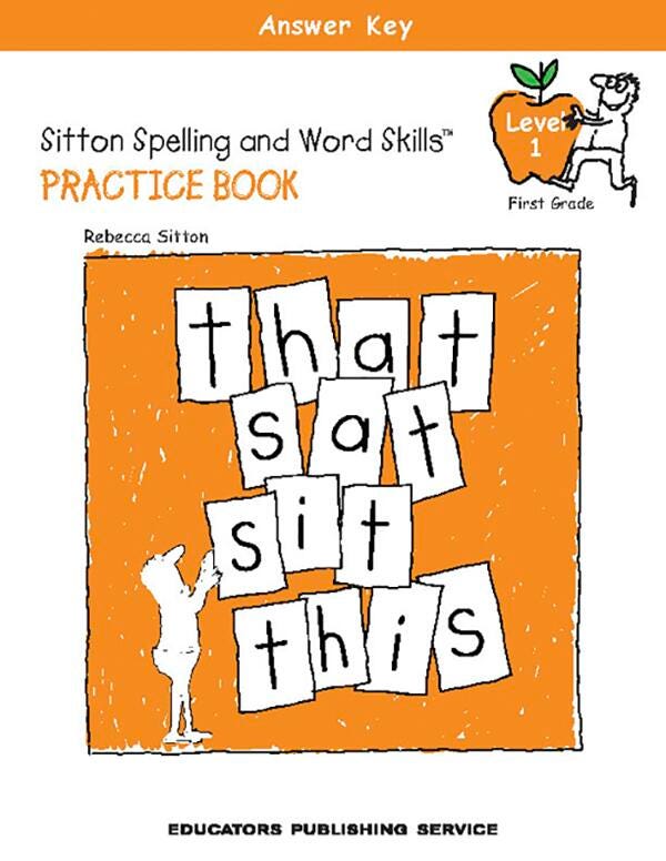 Sitton Spelling, Student Practice Book, Level 1, Answer Key, Item Number 9781886050952