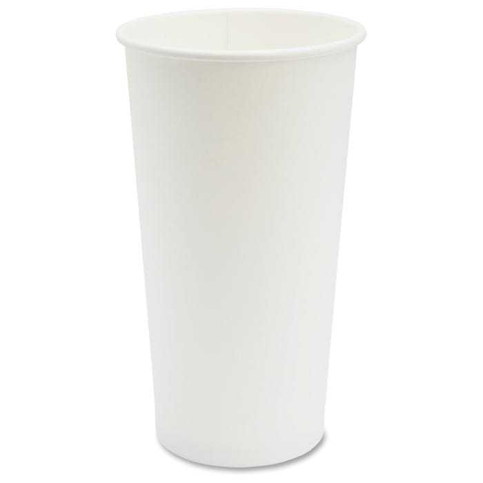 Genuine Joe Disposable Hot Cup, 20 oz, White, Pack of 1000