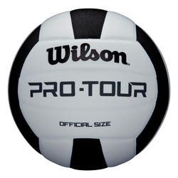 Wilson Pro Tour Synthetic Leather Volleyball, Official Size, Black and White, Item Number 2088438