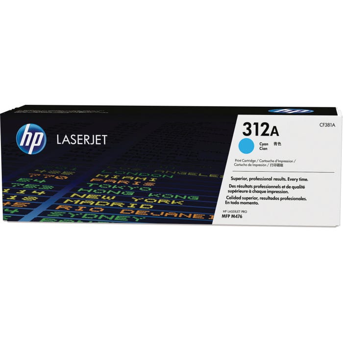 HP 312A Ink Cartridge, CF381A, Cyan