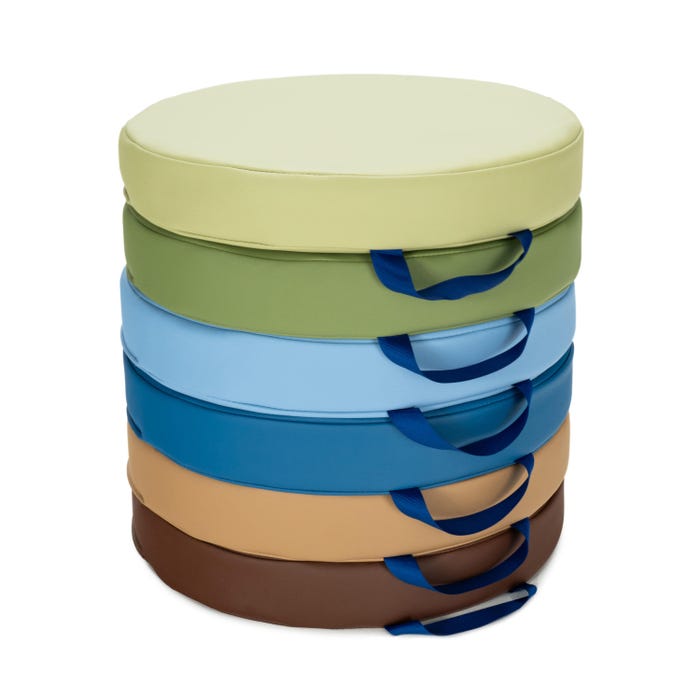 Childcraft Round Cushions, Assorted Colors, Set of 6