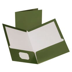Oxford Laminated 2-Pocket Portfolio, 8-1/2 x 11 Inches,Metallic Green, Pack of 25