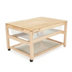 Childcraft Sand and Water Table with Shelf and Cover, Clear Tub, 42-3/8 x 30-1/8 x 23-5/8 Inches 296630