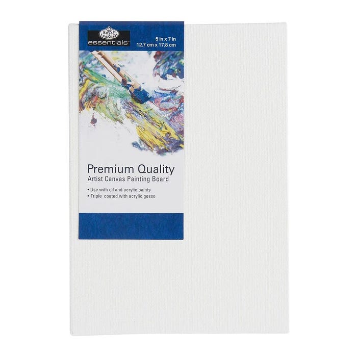 Royal Brush Essentials Canvas Board, White, 5 Inches x 7 Inches