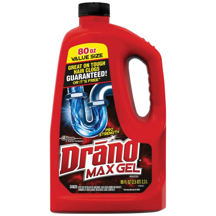 Drano Max Gel Clog Remover, Professional Strength, 80 Fluid Ounces, Case of 6
