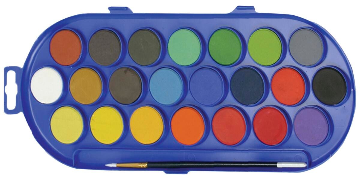 Jack Richeson Opaque Watercolor Paint, 22 Assorted Colors, Item Number 225882