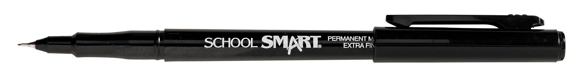 Image for School Smart Extra Fine Tip Permanent Markers, Black, Pack of 12 from School Specialty