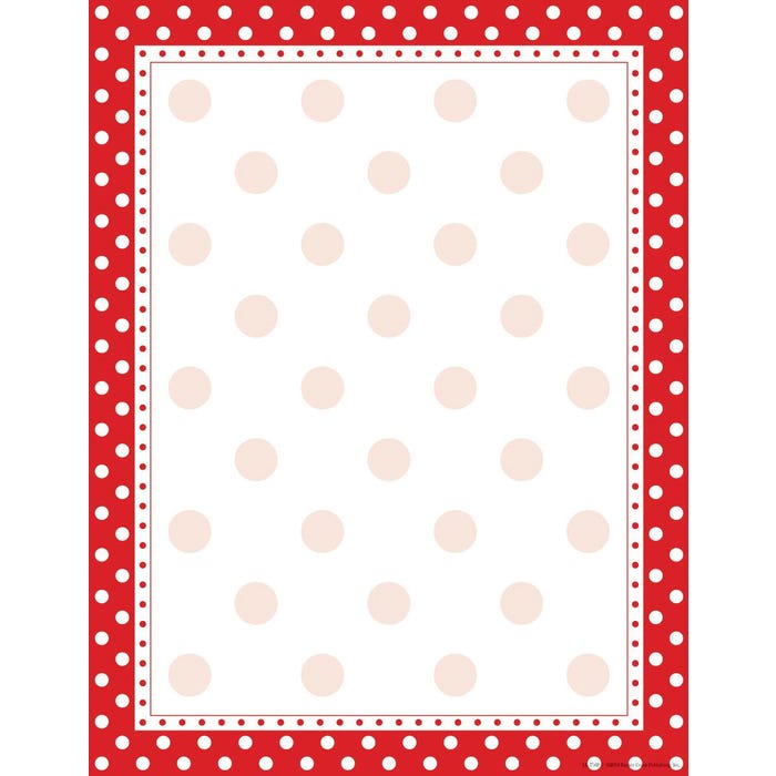 Barker Creek Red/White Dots Computer Paper, 8-1/2 x 11 Inches, 50 Sheets