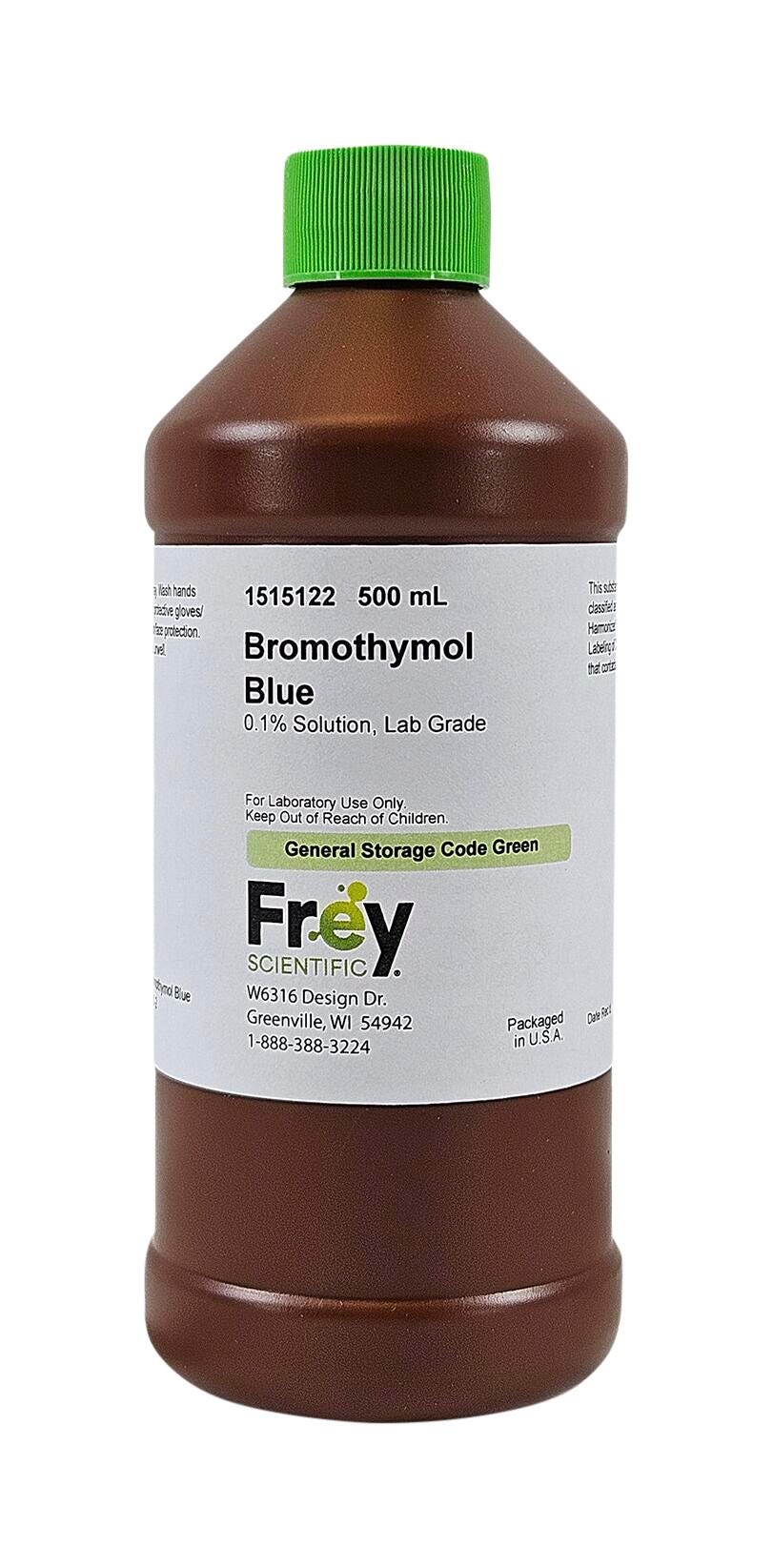Frey Scientific Bromothymol Blue, 1L, Lab Grade, Item Number 1515122