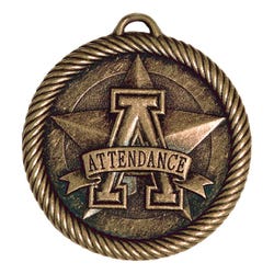 PDU & CAT Multi-Level Dovetail/Attendance Value Medal, 2 Inches, Solid Die Cast, Bronze