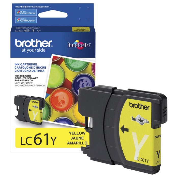 Brother LC61Y Ink Cartridge, 325 Page Yield, Yellow