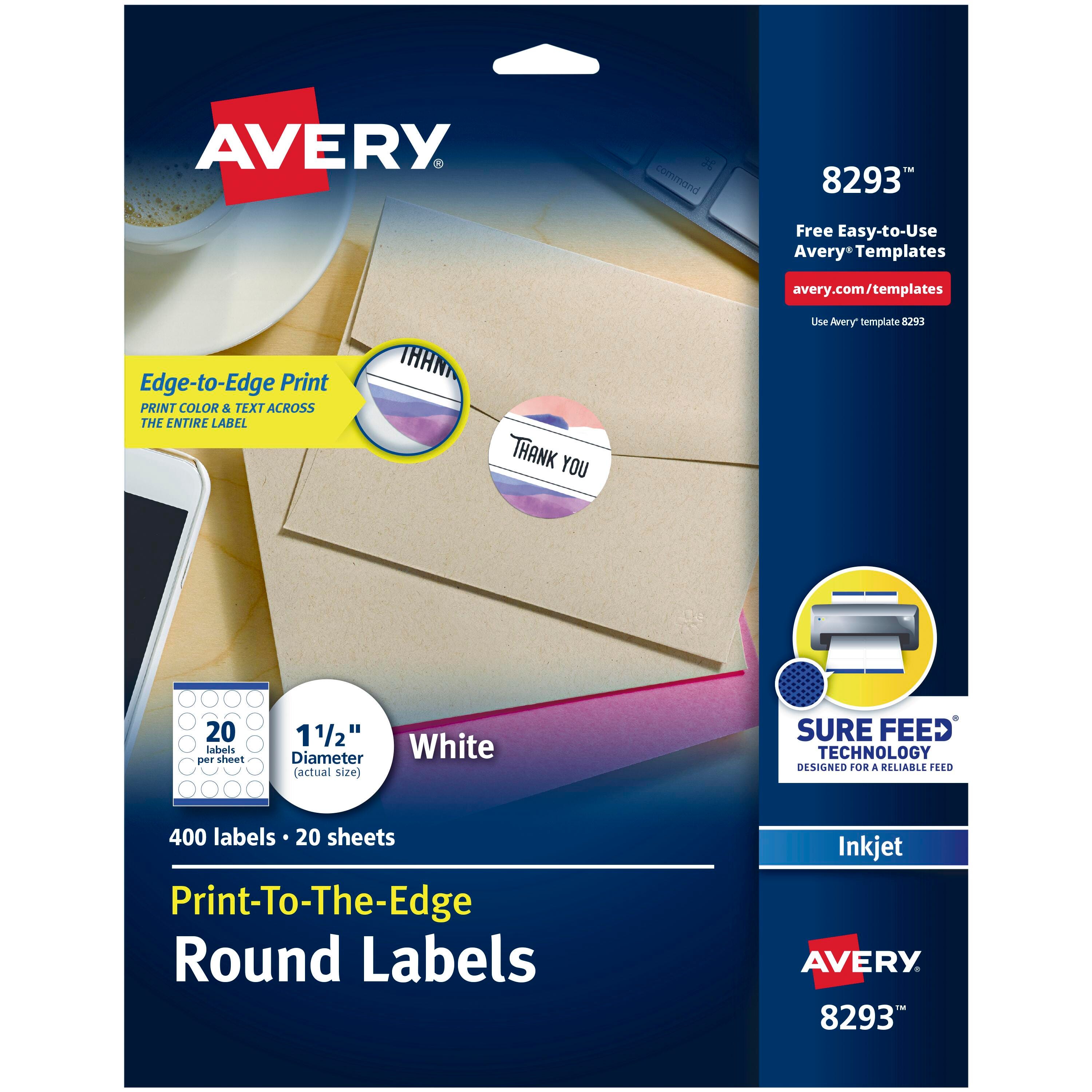 Image for Avery Permanent Round ID Labels, 1-1/2 Inch Diameter, Matte White, Pack of 400 from School Specialty
