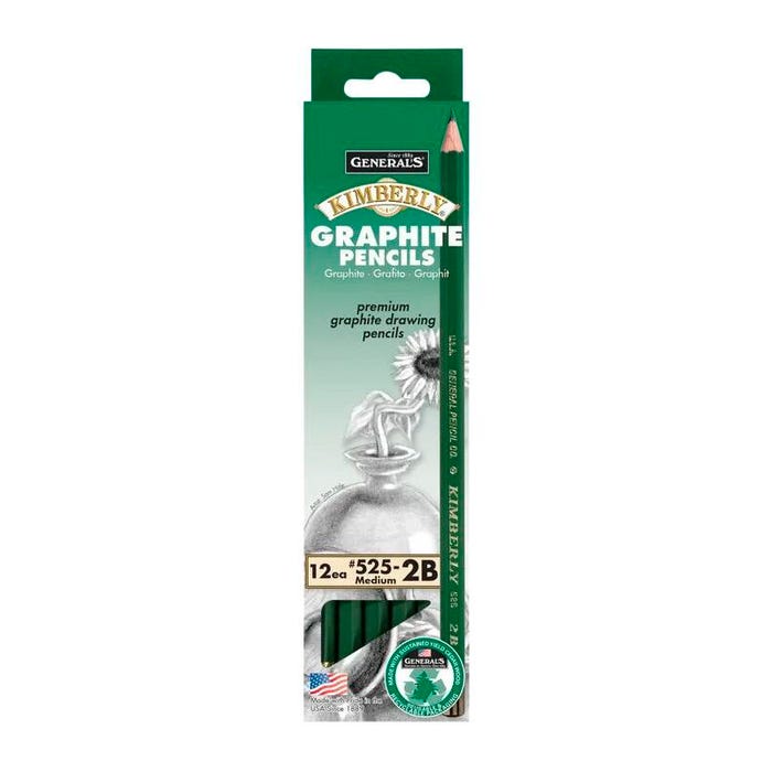 General's Kimberly Graphite Drawing Pencils, 2B Hardness, Pack of 12