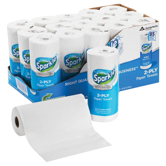 Sparkle PS Paper Towel Rolls, 85 Sheets, Pack of 15 Rolls