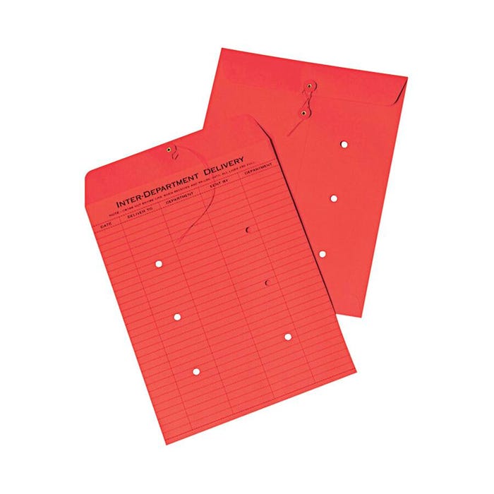 Quality Park Inter-Departmental Envelopes, 10 x 13 Inches, Red, Box of 100