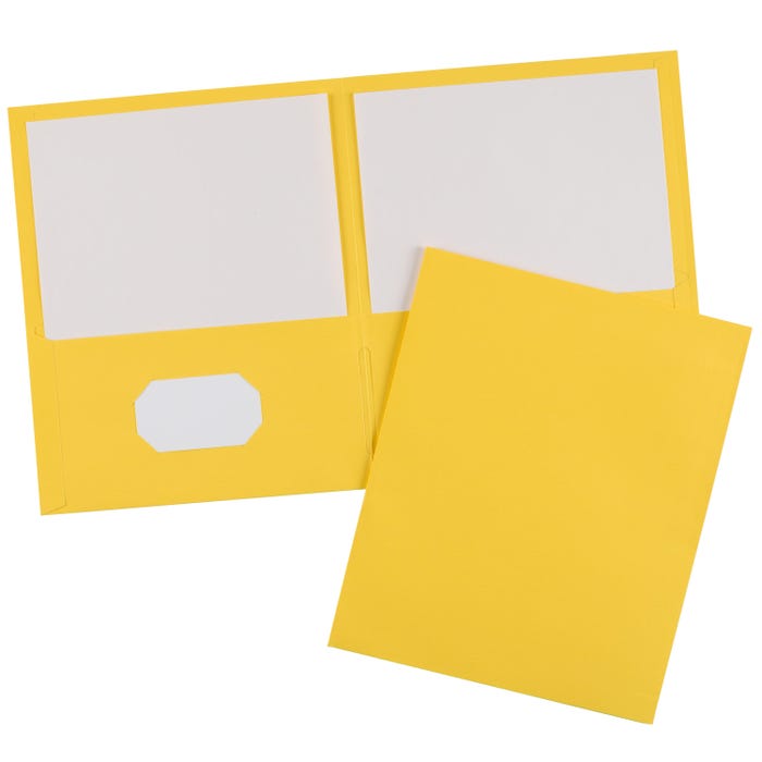 Avery 2-Pocket Folder, 40 Sheet Capacity, Yellow, Pack of 25