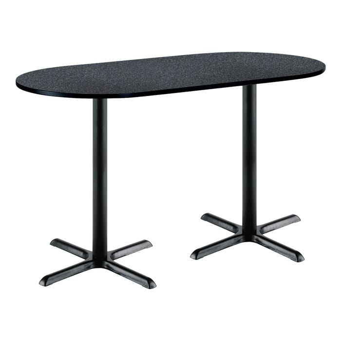 KFI Seating Racetrack Cafe Pedestal Table, X-Style Base