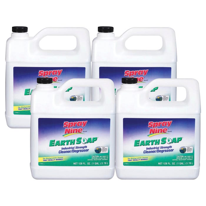 Permatex Bio-Based Concentrated Nine Spray Earth Soap Cleaner/Degreaser, 128 oz, Clear, 1:50