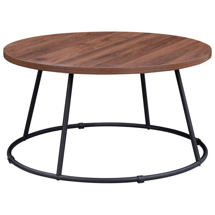 Lorell Coffee Table, 31-1/2 x 16-3/4 Inches, Round, Walnut