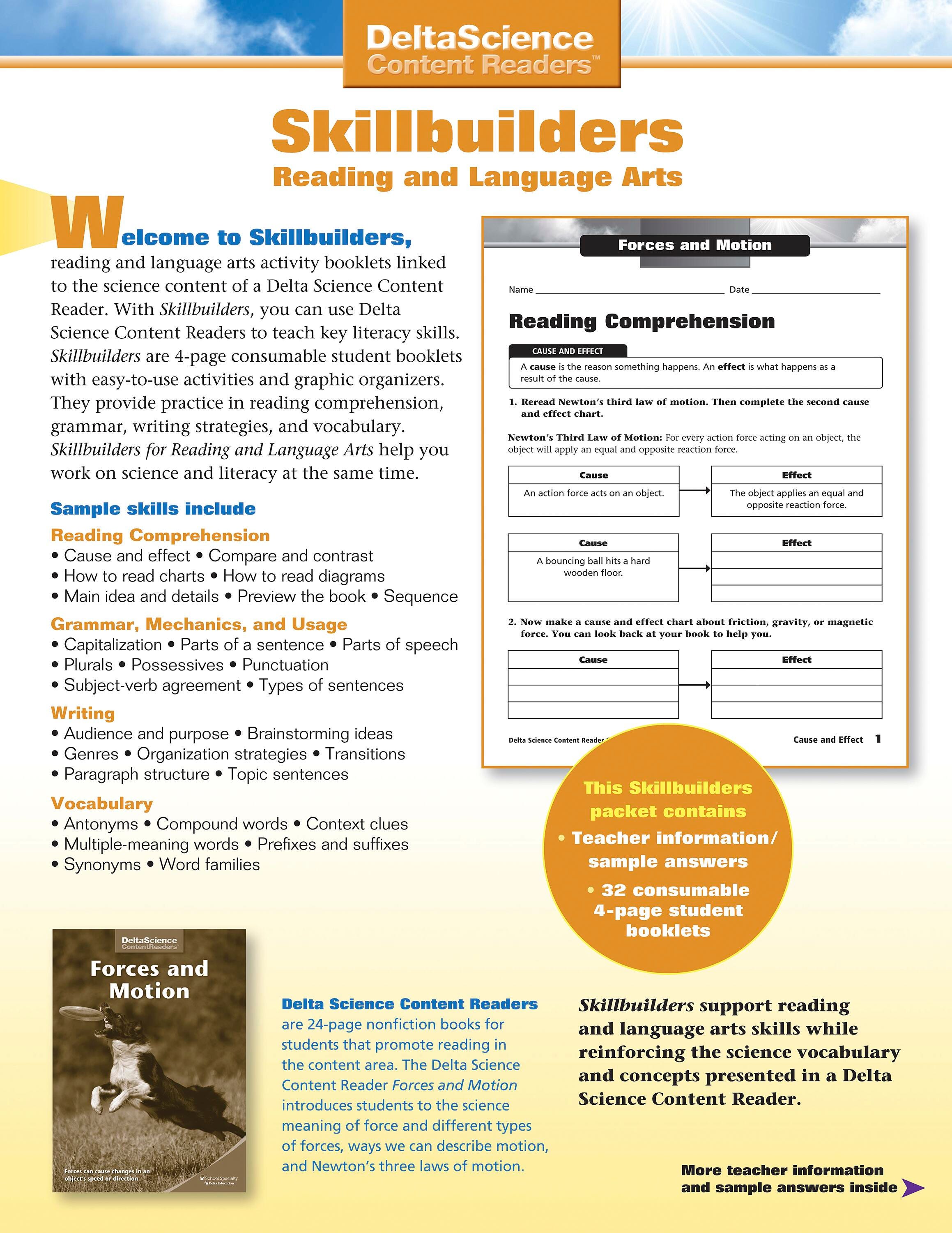 Delta Science Content Readers Forces and Motion Red and Purple Skillbuilders, Pack of 32, Item Number 1278169