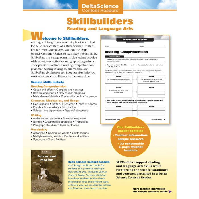 Delta Science Content Readers Forces and Motion Red and Purple Skillbuilders, Pack of 32