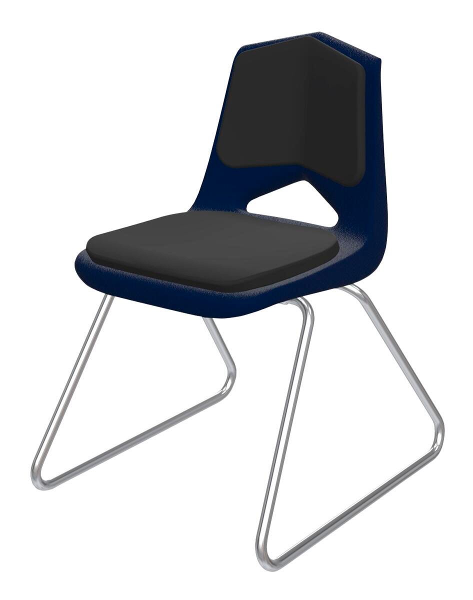 Royal Seating 1100 Sled Base Hard Plastic Shell Padded Chair, 18 Inch Seat 4001734