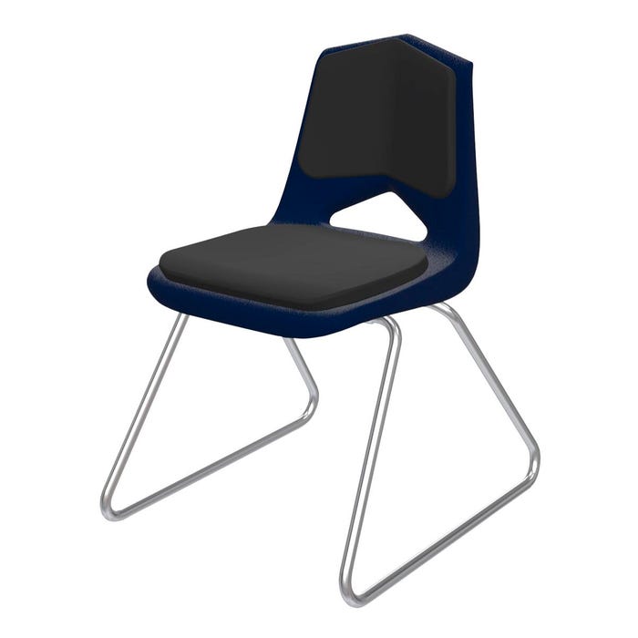 Royal Seating 1100 Sled Base Hard Plastic Shell Padded Chair, 18 Inch Seat