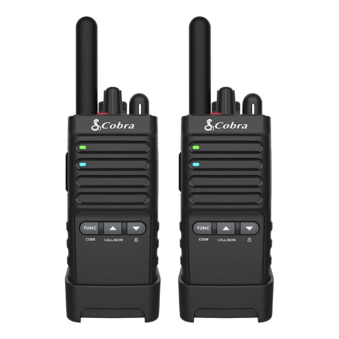 Cobra PX650 2-Way FRS Radio with Docking Station and Headsets, 22 Channels, Pack of 2
