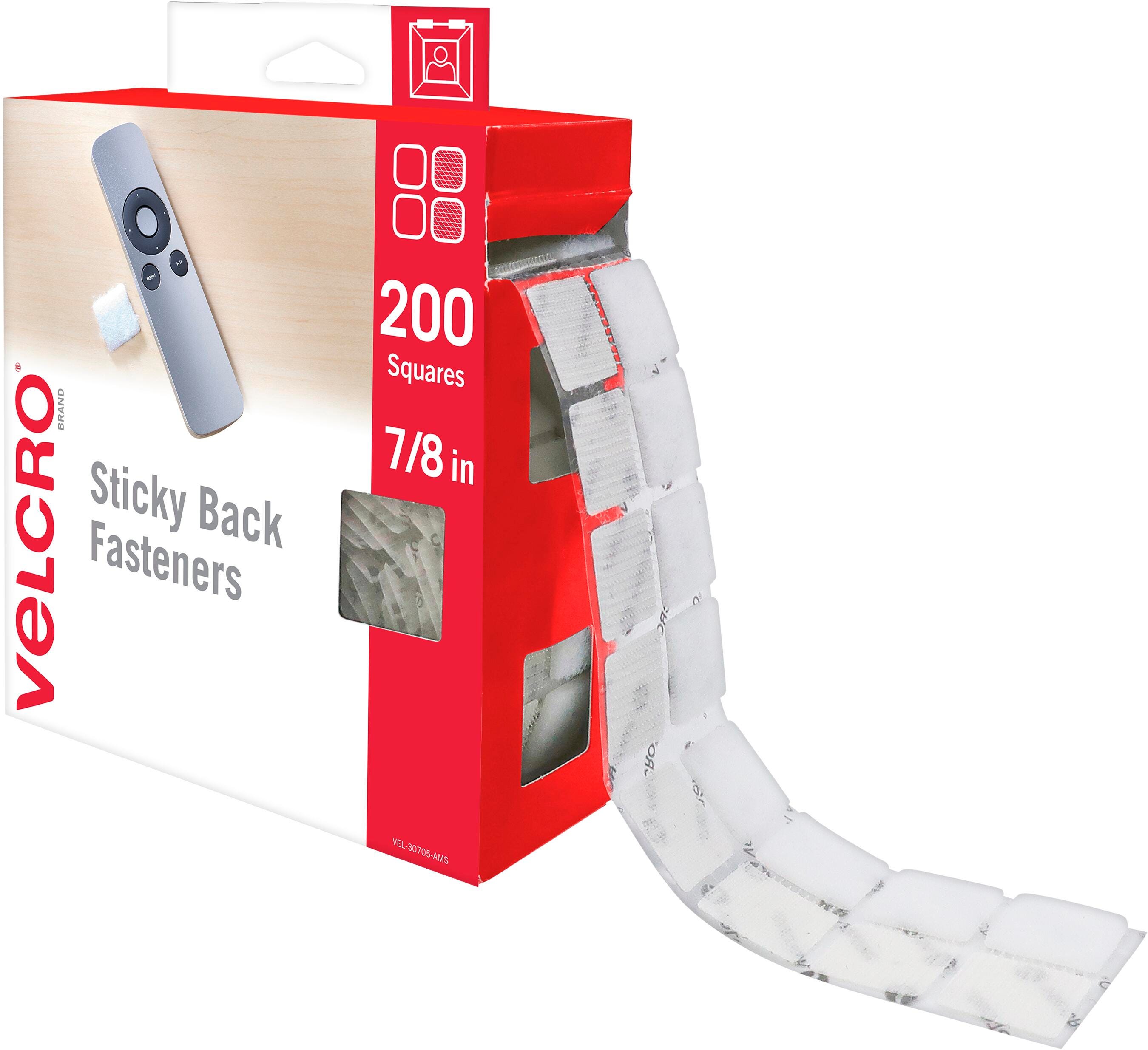 VELCRO Brand Mounting Squares, 7/8 Inch, White, Pack of 200, Item Number 2102641