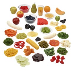 Nasco Fruit & Vegetable Rainbow Food Replica Kit, Set of 37