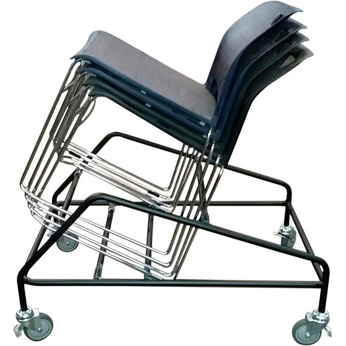 Classroom Select NeoClass Sled Base Stacking Chair Dolly, Black Frame, Four Casters
