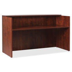 Lorell Essentials Series Cherry Laminate Office Reception Desk, 70-7/8 x 35-3/8 x 42-1/2 Inches, Cherry