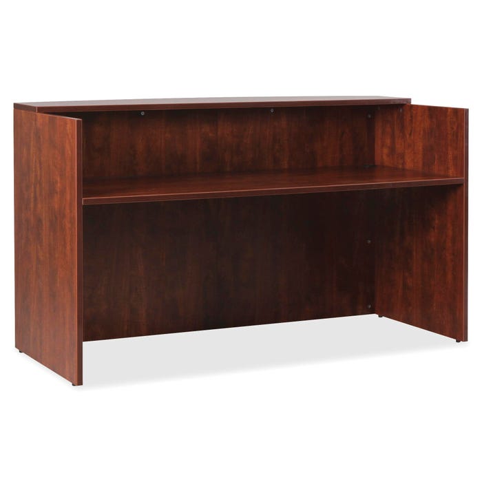 Lorell Essentials Series Cherry Laminate Office Reception Desk, 70-7/8 x 35-3/8 x 42-1/2 Inches, Cherry