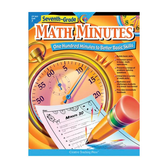 Creative Teaching Pres Math Minutes Book, Grade 7
