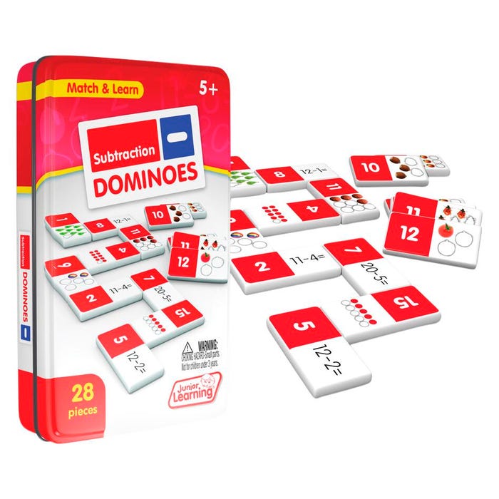 Junior Learning Subtraction Dominoes, Set of 28