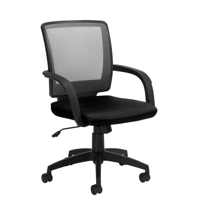 Offices To Go Task Chair, Mesh Back Tilter, 16- to 20-Inch Seat Height, Black Seat, Gray, Back