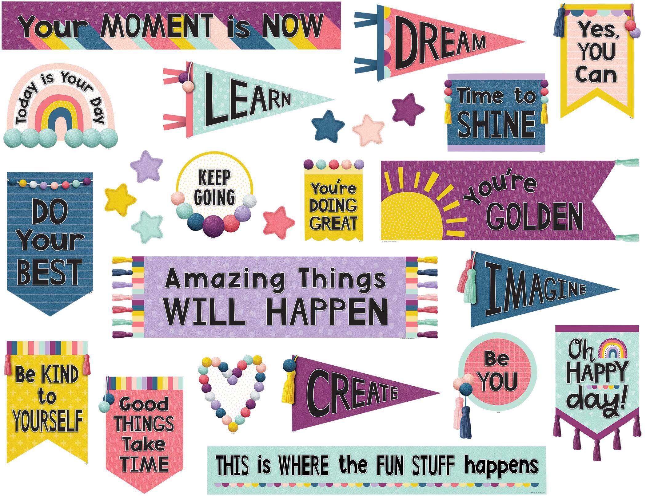 Teacher Created Resource Happy Day Positive Mini Bulletin Board Set, Item Number 2090533