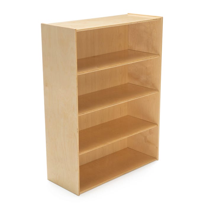Childcraft 4-Shelf Deep Shelf Storage Unit for Classrooms, Wooden, 35-3/4 x 14-3/4 x 48 Inches